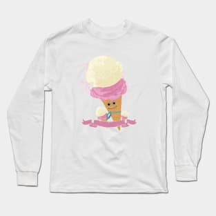 Happy Ice Cream Cone Long Sleeve T-Shirt